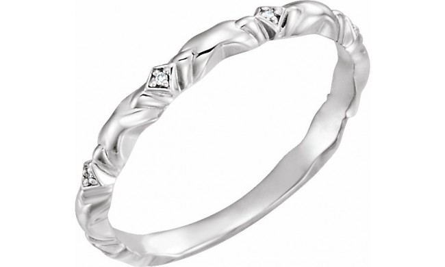 14K White .02 CTW Diamond Anniversary Band