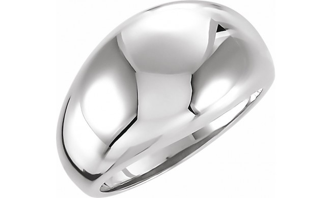 14K White 12 mm Dome Ring