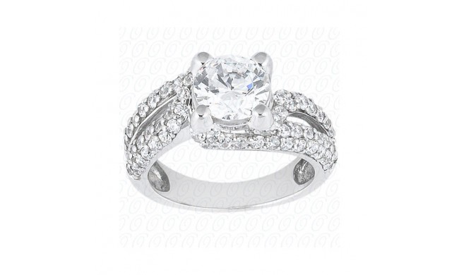 14k White Gold Diamond Semi-Mount Fancy Engagement Ring