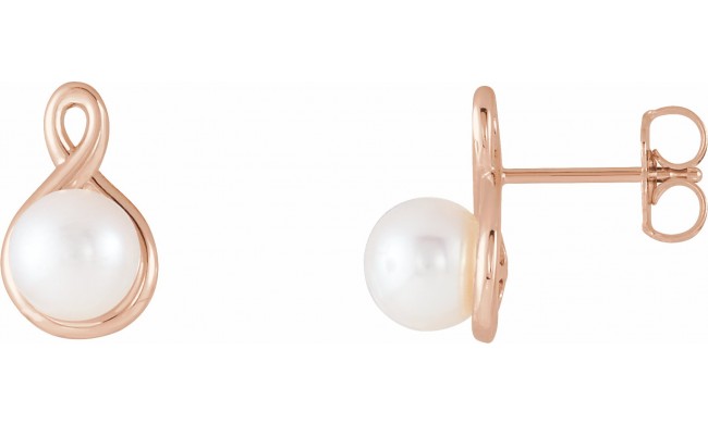 14K Rose Pearl Earrings