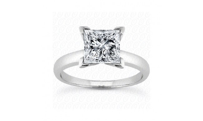 14k White Gold Semi-Mount Solitaire Engagement Ring