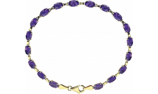 14K Yellow Amethyst 7.25 Bracelet