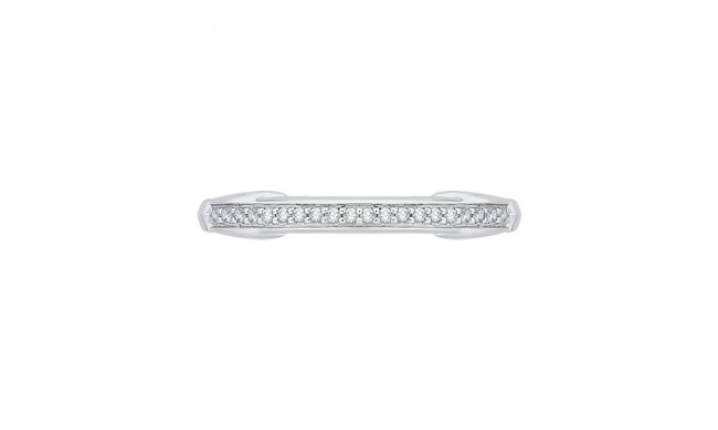 Shah Luxury 14K White Gold Round Diamond Wedding Band