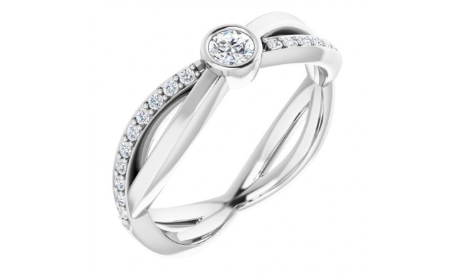 14K White 3.4 mm Round 1/3 CTW Diamond Infinity-Inspired Ring