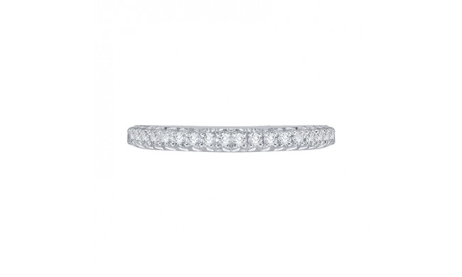 Shah Luxury 14K White Gold Round Diamond Half-Eternity Wedding Band