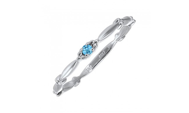 Gems One 10Kt White Gold Blue Topaz (1/20 Ctw) Ring