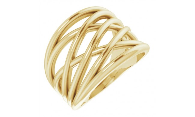 14K Yellow Criss-Cross Ring