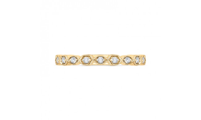 Shah Luxury 14K Yellow Gold Round Diamond Wedding Band