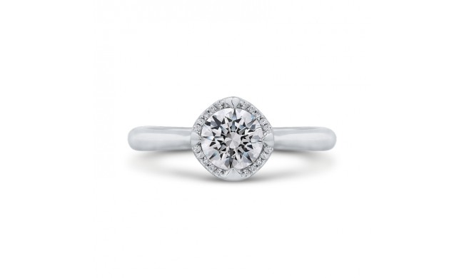 Shah Luxury 14K White Gold Round Diamond Classic Engagement Ring (Semi-Mount)