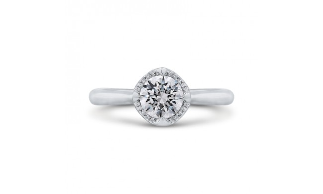 Shah Luxury 14K White Gold Round Diamond Classic Engagement Ring (Semi-Mount)