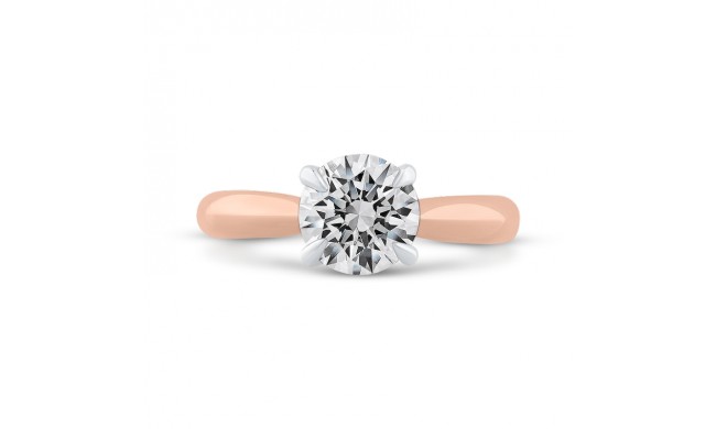Shah Luxury 18K Two-Tone Gold Diamond Engagement Ring (Semi-Mount)