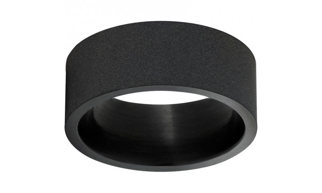 Black Zirconium Flat Band with Sandblast Finish