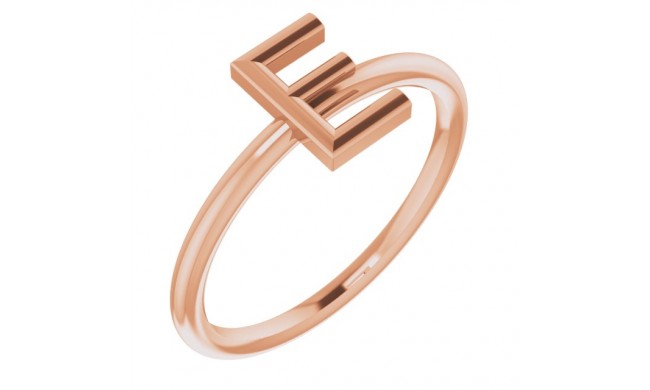 14K Rose Initial E Ring