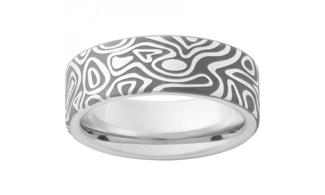 Serinium Pipe Cut Band with Journey Laser Engraving