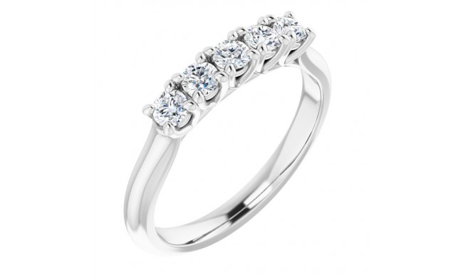 14K White 1/2 CTW Diamond Anniversary Band