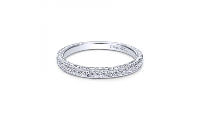 Gabriel & Co. 14k White Gold Victorian Eternity Wedding Band