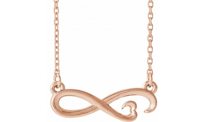 14K Rose Infinity-Inspired Heart 16-18 Necklace