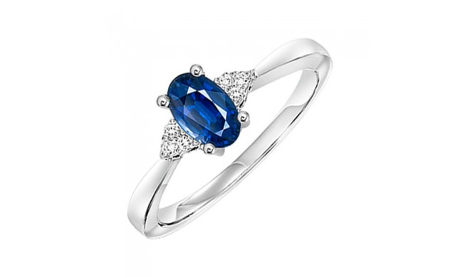 Gems One 10Kt White Gold Diamond (1/20Ctw) & Sapphire (1/2 Ctw) Ring