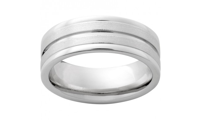 Serinium Rounded Edge Band with One 1mm Groove and Stone Finish