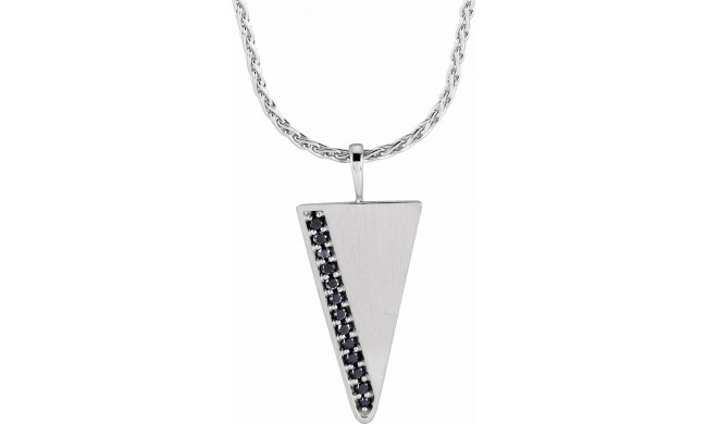 14K White 1/5 CTW Black Diamond Triangle 24 Necklace