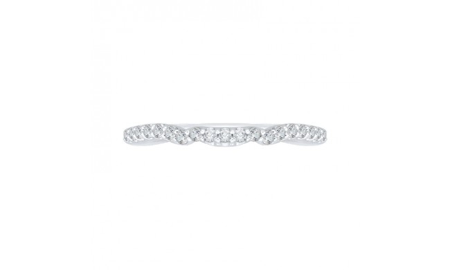 Shah Luxury 14K White Gold Round Diamond Wedding Band
