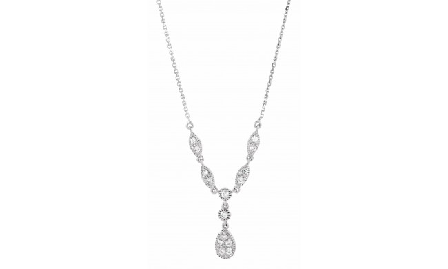 14K White 1/4 CTW Diamond Y 18 Necklace
