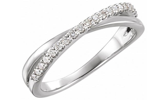 14K White 1/5 CTW Diamond Criss-Cross Ring