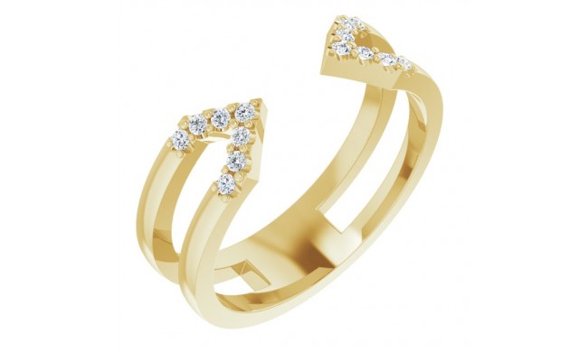 14K Yellow 1/8 CTW Diamond Geometric Ring