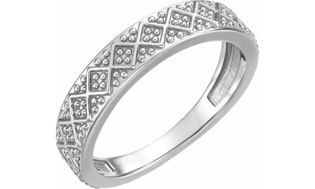 14K White Stackable Ring