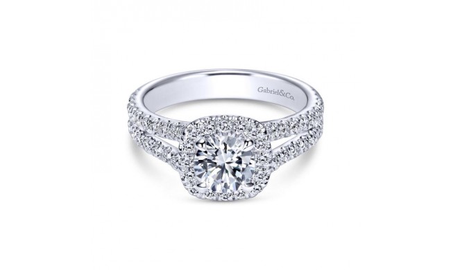 Gabriel & Co. 14k White Gold Contemporary Halo Engagement Ring