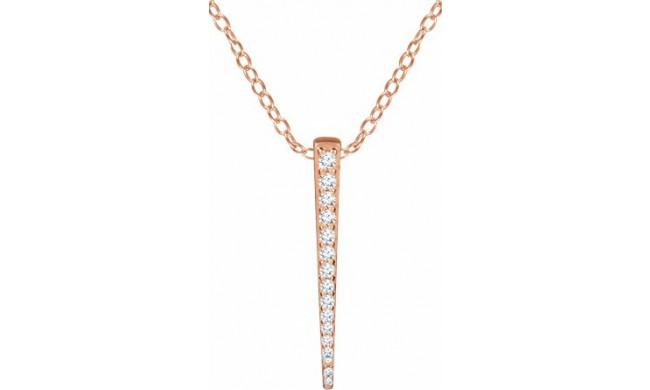 14K Rose 1/4 CTW Diamond Graduated Bar 16-18 Necklace