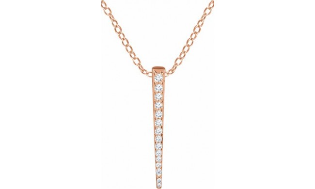 14K Rose 1/4 CTW Diamond Graduated Bar 16-18 Necklace