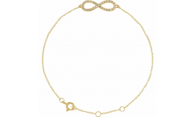 14K Yellow 1/6 CTW Diamond Infinity-Inspired 8 Bracelet
