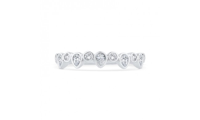 Shah Luxury 14K White Gold Round Cut Diamond Wedding Band