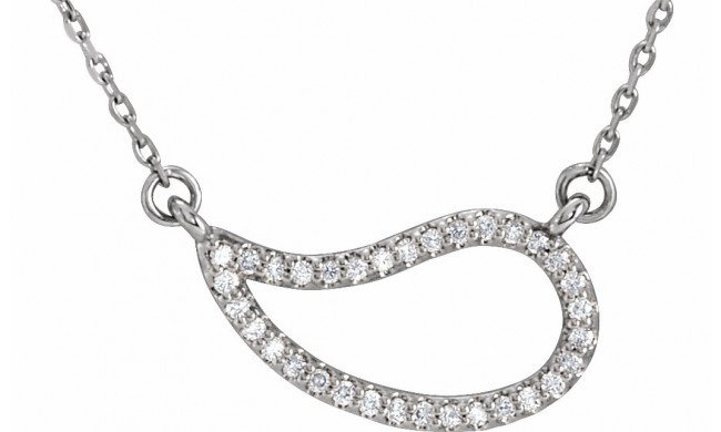 14K White 1/6 CTW Diamond Paisley 18 Necklace