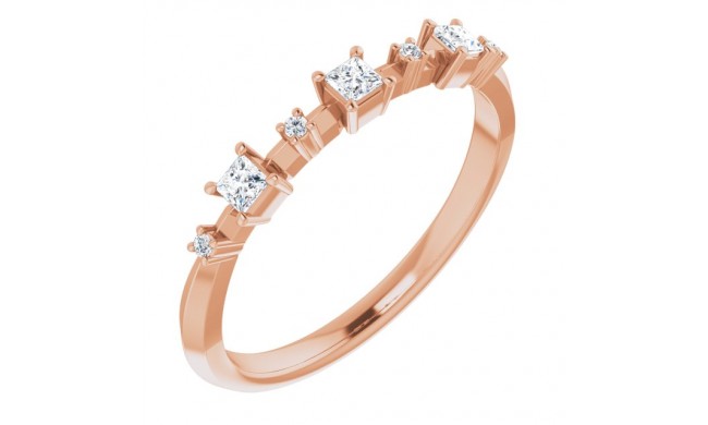 14K Rose 1/6 CTW Diamond Anniversary Band