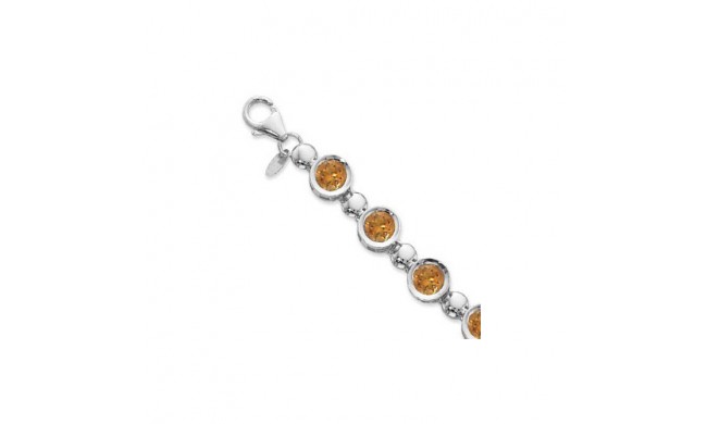 Stainless Steel 12-6mm Citrine Bracelet