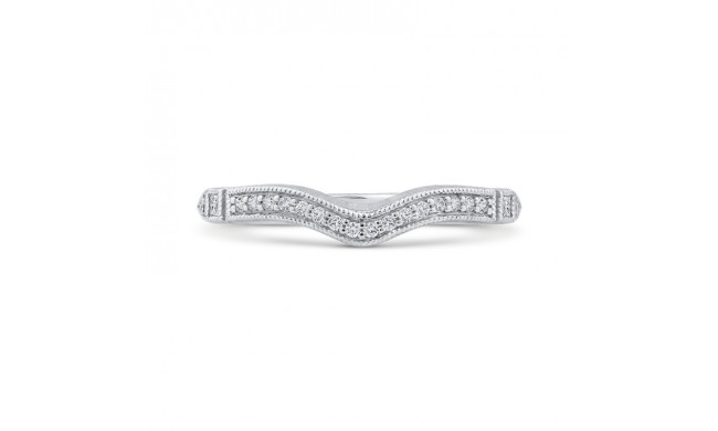 Shah Luxury 14K White Gold Round Diamond Wedding Band