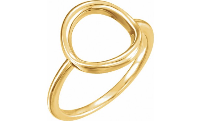 14K Yellow Circle Ring