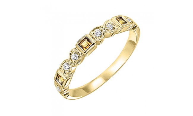 Gems One 10Kt Yellow Gold Diamond (1/10Ctw) & Citrine (1/6 Ctw) Ring