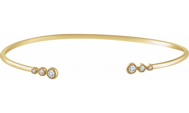 14K Yellow 1/4 CTW Diamond Cuff 7 Bracelet