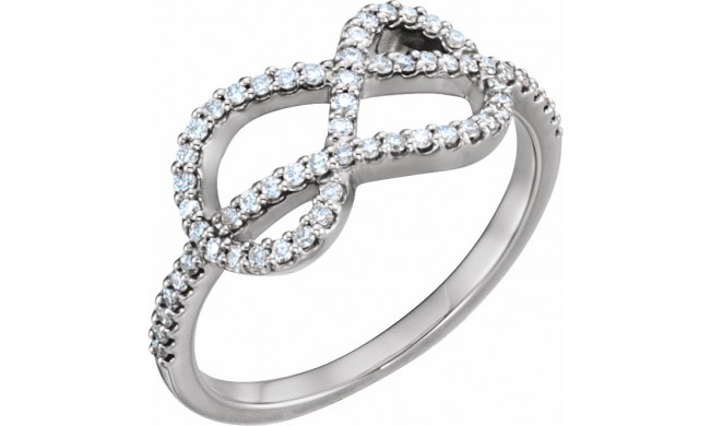 14K White 1/3 CTW Diamond Knot Ring