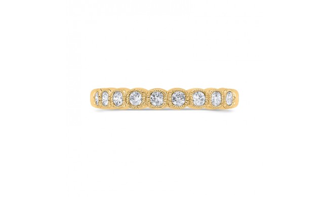 Shah Luxury Round Half-Eternity Diamond Wedding Band In 14K Yellow Gold