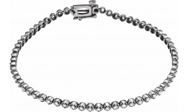 14K White 1 CTW Diamond Line Bracelet