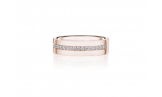 Henri Daussi 6mm Men's Wedding Band MB133 18k Gold Rose 0.31 Ctw.