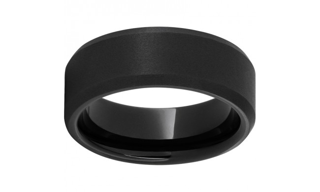Black Diamond Ceramic Beveled Edge Band with Sandblast Finish