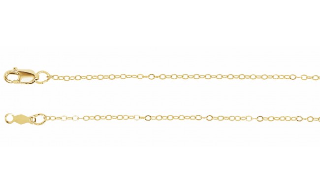 14K Yellow 1.2 mm Flat Cable 7 Bracelet