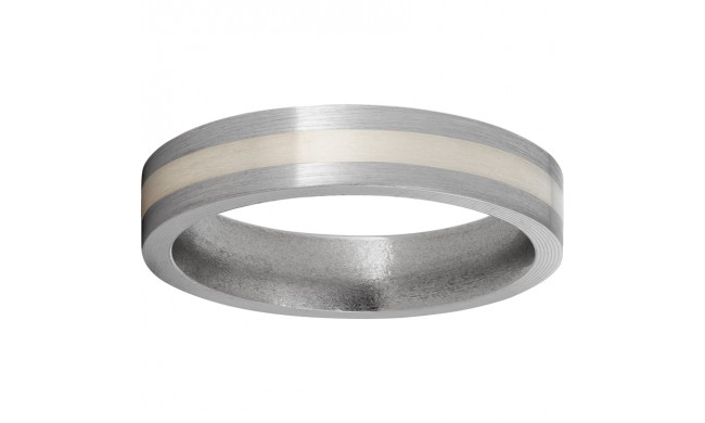 Titanium Flat Band with a 2mm Sterling Silver Inlay and Satin Finish