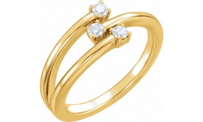 14K Yellow 1/5 CTW Diamond Freeform Ring