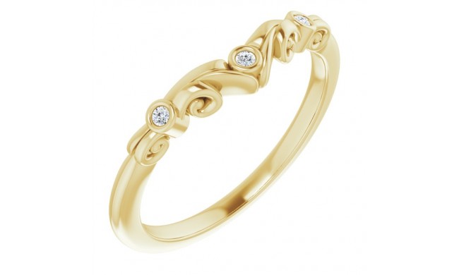 14K Yellow .03 CTW Diamond Matching Band